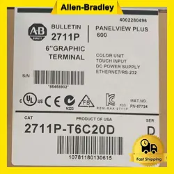 NEW ALLEN BRADLEY PANELVIEW PLUS 2711P-T6C20D AB 2711P-T6C20D FACTORY SEALED