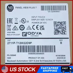 NEW ALLEN-BRADLEY 2711P-T12W22D9P /B PANELVIEW PLUS 7 COLOR TOUCH 12