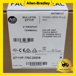 NEW ~ ALLEN-BRADLEY 2711P-T6C20D8 PANELVIEW PLUS 6 GRAPHIC TERMINAL 2711PT6C20D8