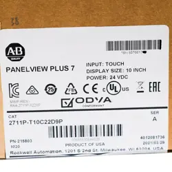 ALLEN-BRADLEY 2711P-T10C22D9P PANELVIEW PLUS 7 GRAPHIC TERMINAL SER A