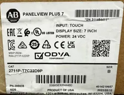 ALLEN BRADLEY 2711P-T7C22D9P PANELVIEW PLUS 7 GRAPHIC TERMINAL BNIB