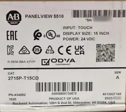 2715P-T15CD ALLEN BRADLEY PANELVIEW 5510 TERMINAL 2715PT15CD
