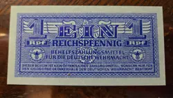 CURRENCY GERMANY 1944 WW2 WEHRMACHT 3RD REICH 10 REICHMARK CIRCULATED TOP TONING