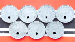 GERMAN FULL SET 7X COIN 1 REICHSPFENNIG 1942 A B D E F G J ZINC SWASTIKA WW2 RPF