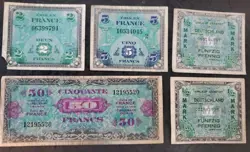 WW2 MILITARY PAYMENT CERTIFICATES SERIES D 1944 FRANCE AND GERMANY 