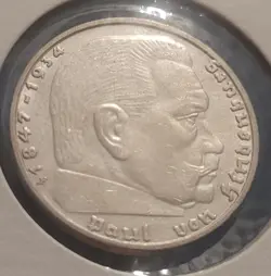 BEAUTIFUL 1938 F WW2 GERMAN NAZI 2 MARK COIN