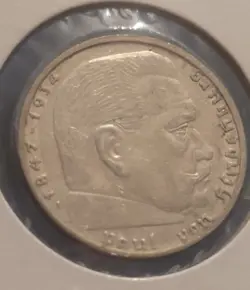 1939 A WW2 GERMAN NAZI 2 MARK
