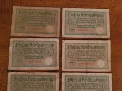 WWII GERMANY WAR COIN NOTE STAMP LOT GERMAN COLLECTIBLE WW2 ERA SILVER REICHMARK