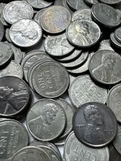 LOT OF 3 VERY NICE WWLL 1943 STEEL LINCOLN WHEAT CENTS WW2 EMERGENCY PENNIES