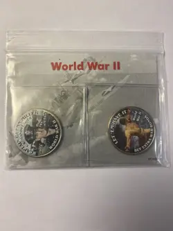 MYSTIC STAMP COMPANY WORLD WAR 2 WWII COLORIZED JFK HALF DOLLAR YW-16 FREE SHIP