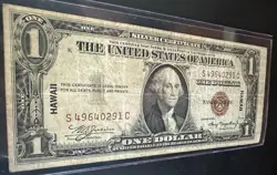 NICE! 1935 A $1 HAWAII OVER PRINT SILVER CERTIFICATE WW2 EMERGENCY ISSUED