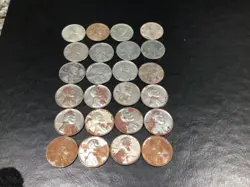LOT OF 24 WHEAT PENNIES 1943 WW2 LINCOLN STEEL CENTS COINS SOME RUST