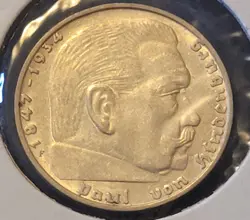 1939 F WW2 GERMAN NAZI  2 MARK COIN