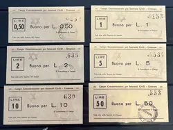 WW2 WWII GERMAN CONCENTRATION CAMP JEWISH ITALIAN BANKNOTES CURRENCY