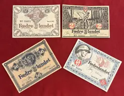 NAZI GERMAN DENMARK DNSAP BANKNOTES CURRENCY LOT WWII WW2 THIRD REICH