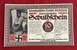 NAZI GERMAN SCHULDSCHEIN NOTGELD BANKNOTE CURRENCY WWII WW2 THIRD REICH