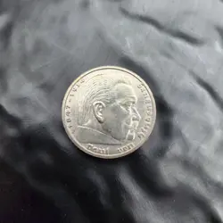 1938 F 5 MARK GERMAN WW2 SILVER COIN THIRD REICH HIGH GRADE W/ LUSTER 🚀
