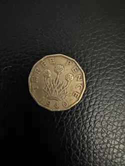 1940 KING GEORGE VI ORIGINAL NICKEL BRASS COIN THREEPENCE 3D GREAT BRITAIN WW2