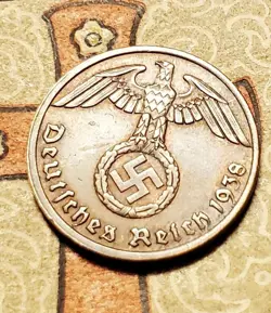 GERMANY 1938 A 1 REICHSPFENNIG   COIN 3RD REICH WW2 PFENNIG RP