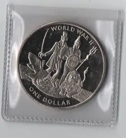 WORLD COINS BRITISH VIRGIN ISLANDS WW2 UNCLE SAM AND BRITANNIA 1 DOLLAR 2019 UNC