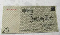 ŁÓDŹ/LITZMANNSTADT WORKERS BANKNOTE 20 MARK 1940