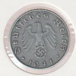 RARE WWII GERMAN PFENNIG WAR 1941-J WW2 GERMANY 5 REICHSPFENNIG COLLECTION COIN