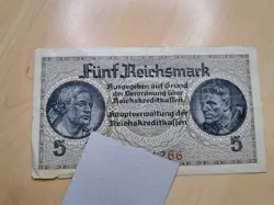 5 REICHSMARK BANKNOTE WW2 REICHSKREDITKASSEN