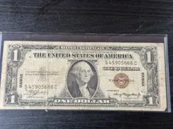 1935 A $1 HAWAII SILVER CERTIFICATE WW2 EMERGENCY CURRENCY NOTE S45905666C
