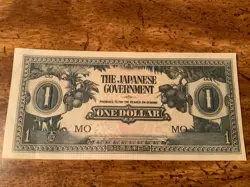 WW2 JAPANESE INVASION 1 DOLLAR BANKNOTE JAPAN MALAYA WWII CURRENCY PAPER MONEY