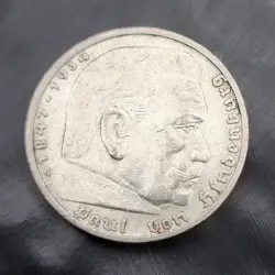 1938 5 MARK GERMAN WW2 SILVER COIN THIRD REICH HIGH GRADE W/ LUSTER 🚀