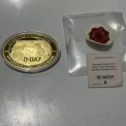 GOLD PLATED MEDAL – WW2 70TH ANNIVERSARY D-DAY LANDINGS 1944 2014