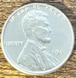 AMERICANA GEM: 1943 “P” STEEL PENNY “MISSING 3 DIE BREAK ERROR + WW2 HISTORY”