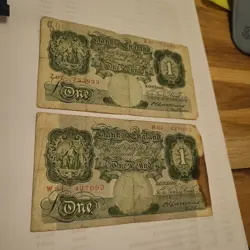 6 X BANK OF ENGLAND £1 NOTES PEPPIAT PRE WW2