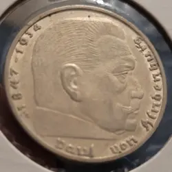 1938 A WW2 GERMAN NAZI 2 MARK COIN