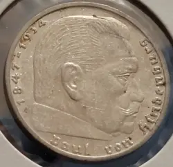 1939 A WW2 GERMAN NAZI 2 MARK COIN