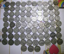 EIGHTY-THREE SILVER WARTIME WW2 JEFFERSON NICKELS