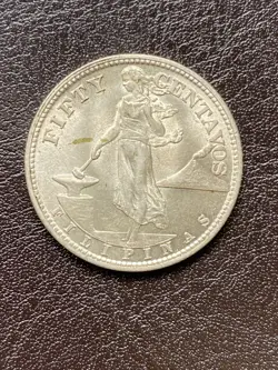 1944 S FILIPINAS FIFTY CENTAVOS UNITED STATES OF AMERICA W.W.2 WAR COIN