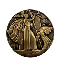 PARIS CITY MEDAL  - WAVES, ST. GENEVIEVE, VIKING SHIP, ART DECO 1938 WW2