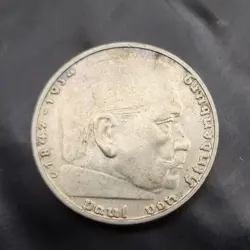 1937 D 5 MARK GERMAN WW2 SILVER COIN THIRD REICH REICHSMARK AU 🇩🇪💰