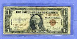 FANCY SERIAL # 5115-6116 HAWAII SILVER CERTIFICATE $1 1935A NOTE WW2