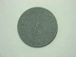 1941-E GERMANY  1 REICHSPFENNIG COIN - WW2 NAZI ERA