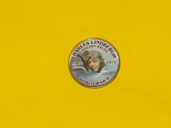 COLORIZED KENNEDY HALF DOLLAR - WORLD WAR 2 - CHARLES LINDBERGH B K444