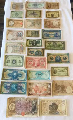 RARE WWII WW2 SHORT SNORTER SNORTERS BILLS NOTES LOT OF 27 SIGNATURES & POEMS