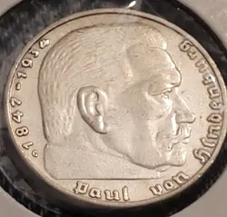 1937 G WW2 GERMAN NAZI 2 MARK COIN