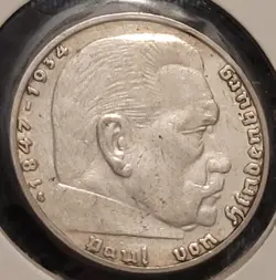 1938 G WW2 GERMAN NAZI 2 MARK COIN