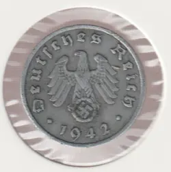 RARE WWII GERMAN PFENNIG WAR 1941-A WW2 GERMANY 1 REICHSPFENNIG COLLECTION COIN