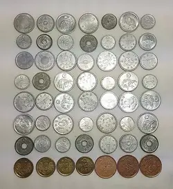 LOT OF 56 JAPAN SHOWA WW2 WARTIME ALUMINUM & OTHER JAPANESE COINS 56PCS - ZXF-29