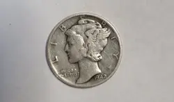 1942 MERCURY DIME 90% SILVER WW2 ERA COIN