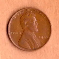 1945 S LINCOLN WHEAT CENT CIRCULATED WW2 ERA COIN