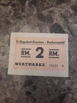 WW2 GERMANY 1944 BUCHENWALD 2 RM KL CONCENTRATION CAMP